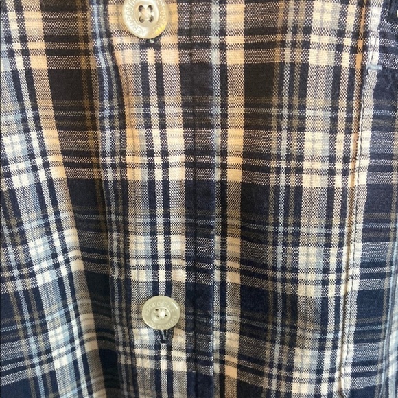 Aeropostale Blue and White Plaid Casual Button Down Shirt and Collar - Picture 4 of 6